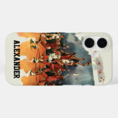 ヴィンテージバスケットボール競技、バスケットボール選手 Case-Mate iPhoneケース (裏面 (横))