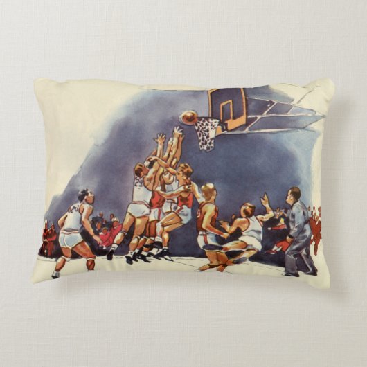 ヴィンテージバスケットボール,ゲームの選手 アクセントクッション (裏面)