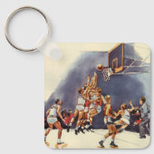ヴィンテージバスケットボール，ゲームの選手 キーホルダー (正面)