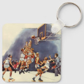 ヴィンテージバスケットボール，ゲームの選手 キーホルダー (裏面)