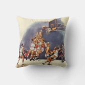 ヴィンテージバスケットボール，ゲームの選手 クッション (裏面)