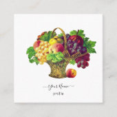 ヴィンテージバスケット – パーソナライズされた スクエア名刺 (正面)