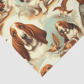 ヴィンテージバスセットハウンドシームレスイラストレーション 薄葉紙 (詳細)