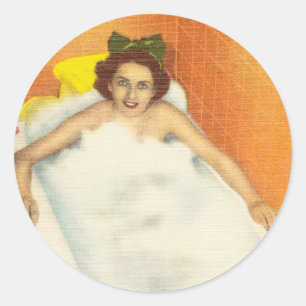 ヴィンテージバスタブおもしろいレトロkitsch ラウンドシール