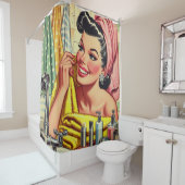 ヴィンテージバスピンアップ シャワーカーテン (インサイチュ)