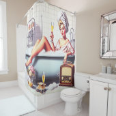 ヴィンテージバスピンアップ シャワーカーテン (インサイチュ)