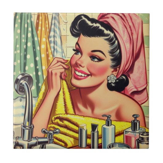 ヴィンテージバスピンアップ タイル (正面)