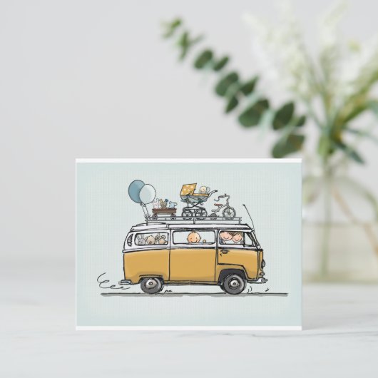 ヴィンテージバス付きベビー ポストカード (スタンド正面)