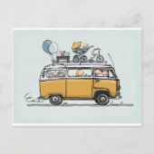 ヴィンテージバス付きベビー ポストカード (正面)