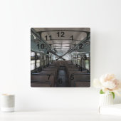 ヴィンテージバス時計 スクエア壁時計 (ホーム)