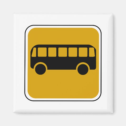 ヴィンテージバス道路標識 マグネット (正面)