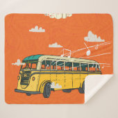 ヴィンテージバス:雲のテクスチャの背景 シェルパブランケット (正面(横))