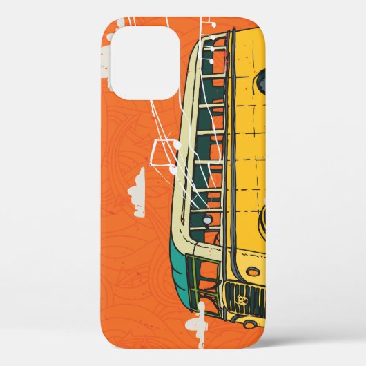 ヴィンテージバス:雲のテクスチャの背景 Case-Mate iPhoneケース (裏面)