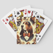 ヴィンテージバセットハウンドイラストレーション トランプ (裏面)