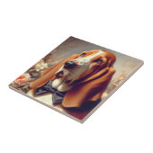 ヴィンテージバセット絵を描・ハウンド タイル (側面)