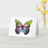 ヴィンテージバタカラフルフライイラストレーションアート カード (黄色い花)