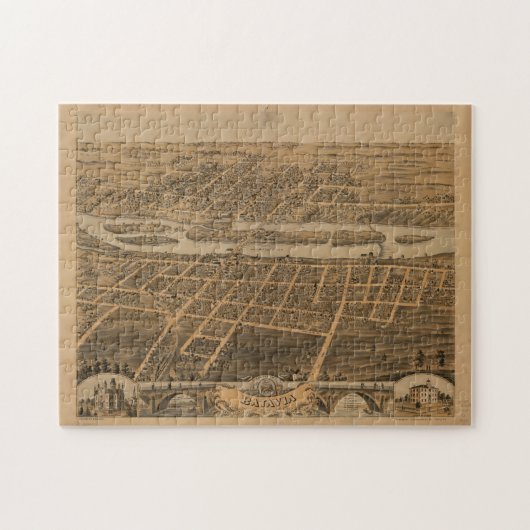 ヴィンテージバタビアILの絵図(1869) ジグソーパズル (横)