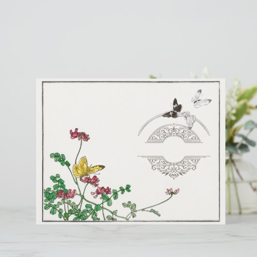 ヴィンテージバタフフランスのレーム仕訳帳タイトルページ (スタンド正面)