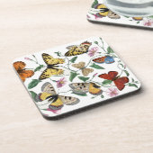 ヴィンテージバタフライとガ絵画ス コースター (左側)