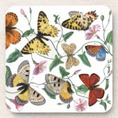 ヴィンテージバタフライとガ絵画ス コースター (正面)