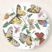 ヴィンテージバタフライとガ絵画ス コースター (正面)