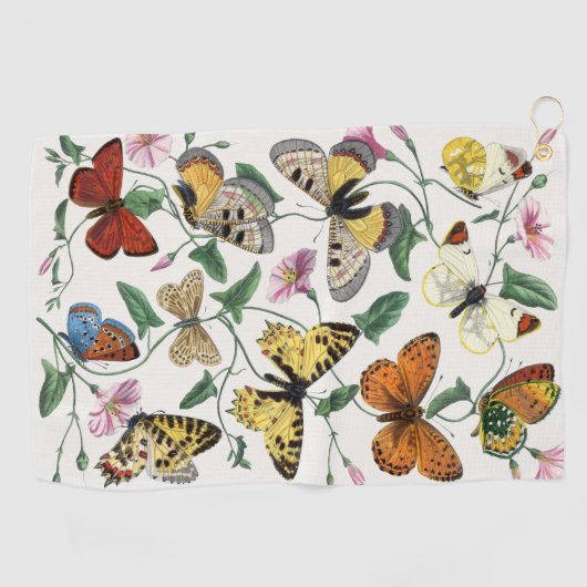 ヴィンテージバタフライとガ絵画ス ゴルフタオル (横)