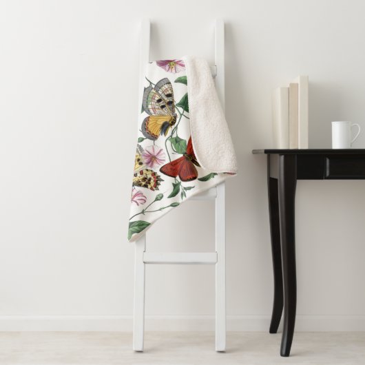 ヴィンテージバタフライとガ絵画ス シェルパブランケット (インサイチュ)