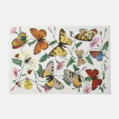 ヴィンテージバタフライとガ絵画ス ドアマット (正面)