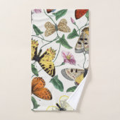 ヴィンテージバタフライとガ絵画ス バスタオルセット (ハンドタオル)