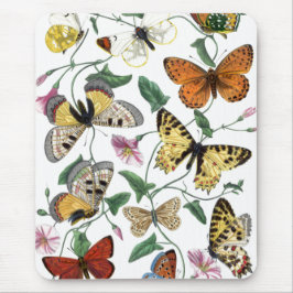 ヴィンテージバタフライとガ絵画ス マウスパッド