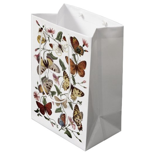 ヴィンテージバタフライとガ絵画ス ミディアムペーパーバッグ (裏面アングル)