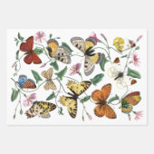 ヴィンテージバタフライとガ絵画ス ラッピングペーパーシート (正面)