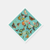 ヴィンテージバタフライアート、多くの種類と色 スタンダードカクテルナプキン (角)