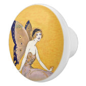 ヴィンテージバタフライウィングスフェアリー妖精ブロンドヘア セラミックノブ (右)