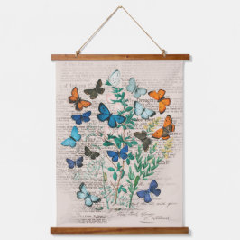 ヴィンテージバタフライウォールデコール 吊り下げ型タペストリー