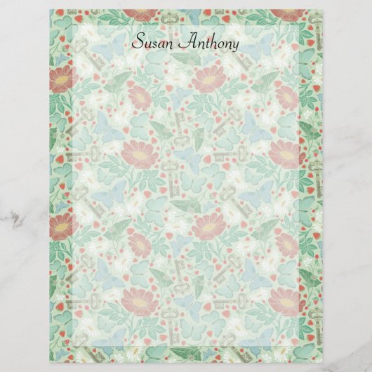 ヴィンテージバタフライオールド鍵デイジーライト紙 (裏面)