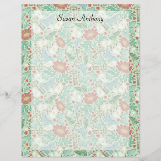 ヴィンテージバタフライオールド鍵デイジーライト紙 (正面)