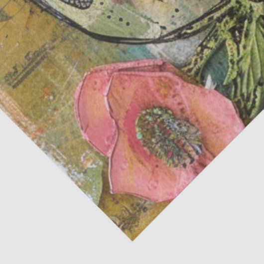 ヴィンテージバタフライガールエフェメラポートレートデクページ 薄葉紙 (詳細)