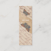 ヴィンテージバタフライスタイルミニブックマーク コーリングカード (裏面)