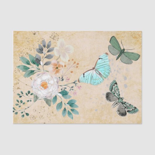 ヴィンテージバタフライデコパージュ   薄葉紙 (正面)