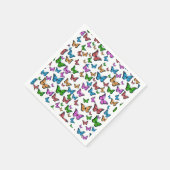 ヴィンテージバタフライパピロンイラストレーションアート スタンダードカクテルナプキン (角)