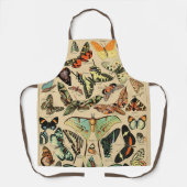 ヴィンテージバタフライパピロンオールドイラストレーションアート エプロン (正面)