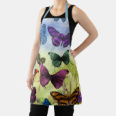 ヴィンテージバタフライパピロンオールドイラストレーションアート エプロン (インサイチュ)
