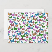 ヴィンテージバタフライパピロンオールドイラストレーションアート ポストカード (正面/裏面)