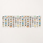 ヴィンテージバタフライパピロンオールドイラストレーションアート ヨガマット (正面(横))