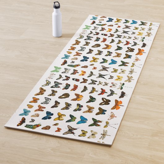 ヴィンテージバタフライパピロンオールドイラストレーションアート ヨガマット (インサイチュ)