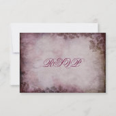 ヴィンテージバタフライパープル素朴ウェディングRSVPカード 出欠カード (裏面)