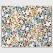 ヴィンテージバタフライビューティフルクリームデクページ ラッピングペーパー (フラット)