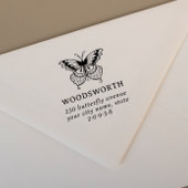 ヴィンテージバタフライファミリー名差出人住所 セルフインキングスタンプ