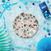 ヴィンテージバタフライフローラパリ通りウォーター色 ペーパープレート (パーティー)